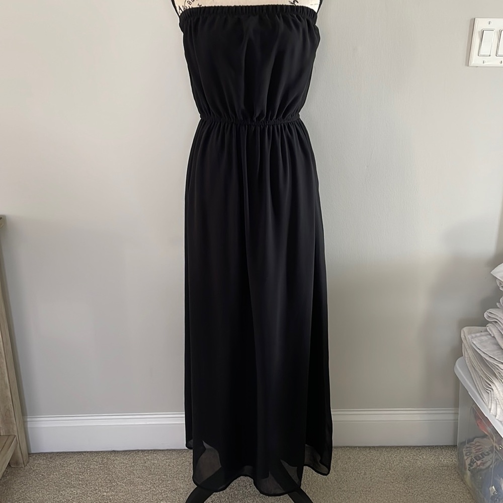 Strapless Black Maxi Dress
